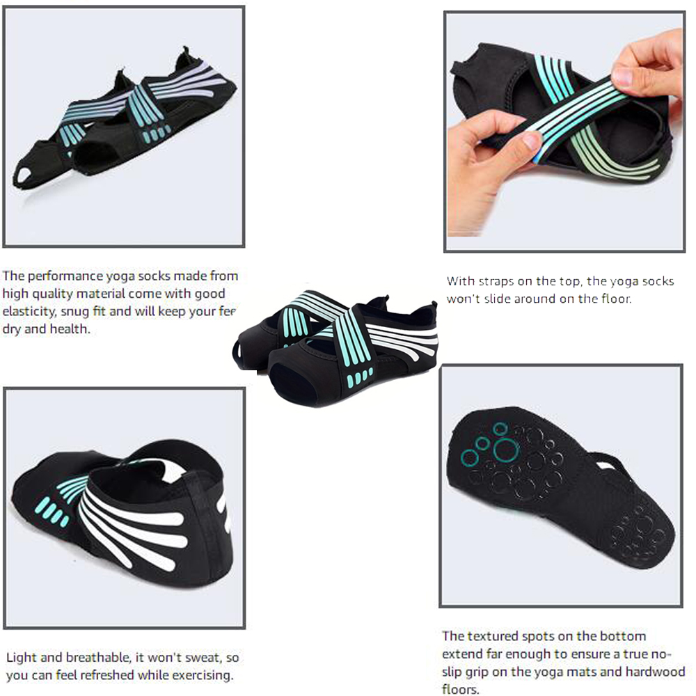 1Pair Non Slip Yoga Socks with - Pilates Yoga Combo ulasan dan harga