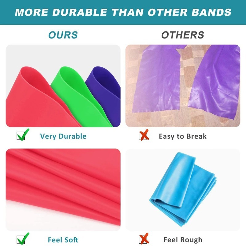 Natural Latex Resistance Bands - Pilates Yoga Bar ulasan dan harga