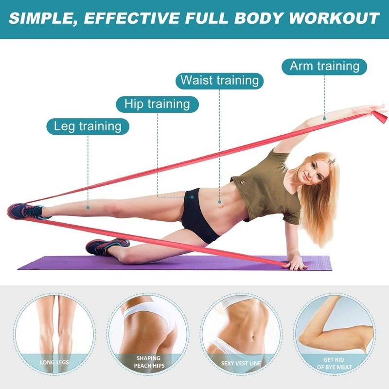 Natural Latex Resistance Bands - Pilates Yoga Bar ulasan dan harga