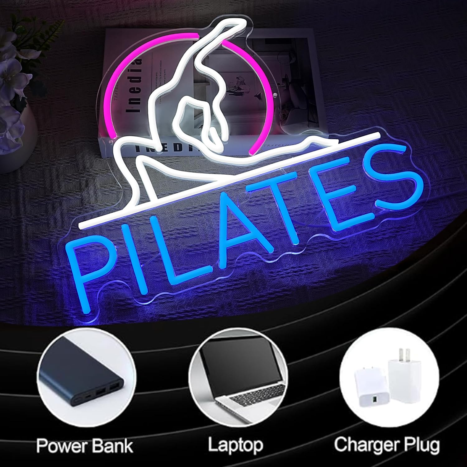 Pilates Neon Sign Yoga Studio  - Pilates Yoga Room ulasan dan harga