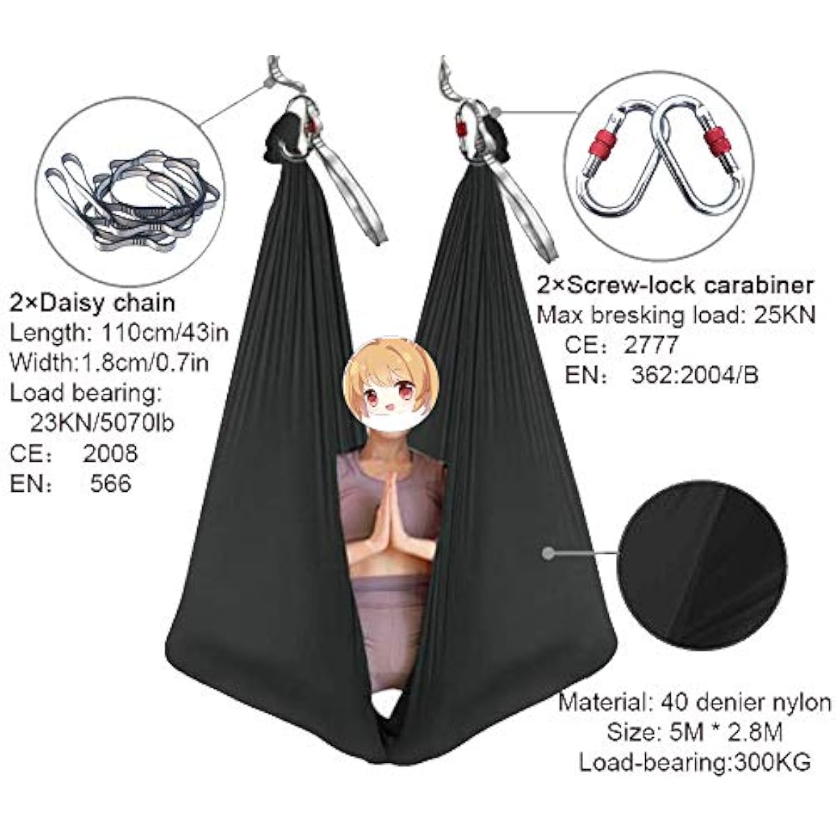 Aerial Yoga Hammock 5M x 2.8M  - Pilates Yoga Aerial ulasan dan harga