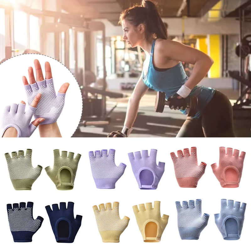 1Pair Half Finger Anti-Slip Yo - Pilates Yoga Aerial ulasan dan harga